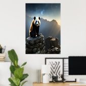 Panda in de bergen | AI Art Poster (Thuiskantoor)
