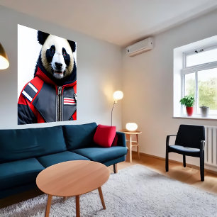 Panda in de brandweer   AI Art Poster