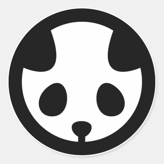 Panda in de cirkel ronde sticker (Voorkant)