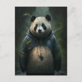 Panda in de Regen Briefkaart (Voorkant)