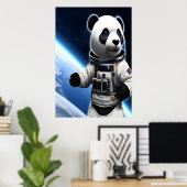 Panda in de ruimte | AI Art Poster (Thuiskantoor)