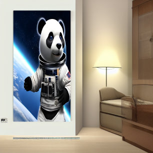 Panda in de ruimte   AI Art Poster