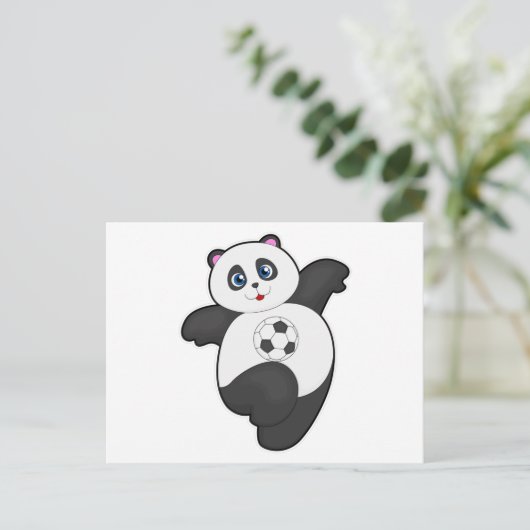 Panda in de sport briefkaart (Staand voorkant)