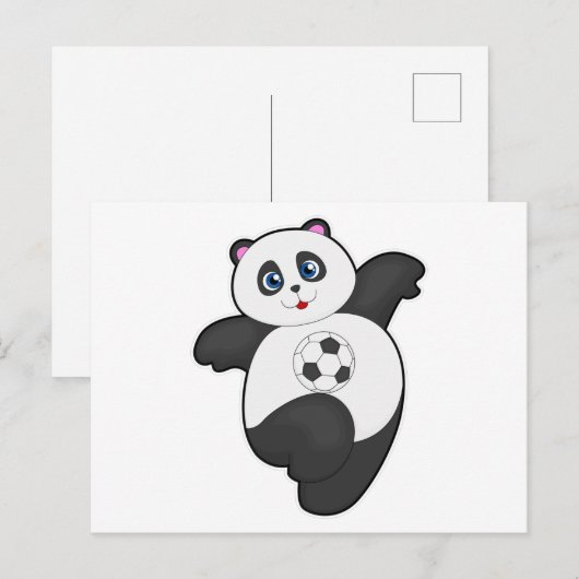 Panda in de sport briefkaart (Voorkant / Achterkant)