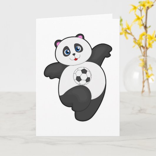 Panda in de sport kaart (Gele Bloem)