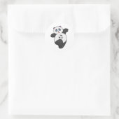 Panda in de sport ronde sticker (Tas)