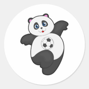 Panda in de sport ronde sticker