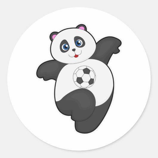 Panda in de sport ronde sticker (Voorkant)
