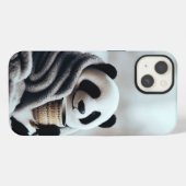 Panda in de winter iPhone hoesje (Achterkant horizontaal)