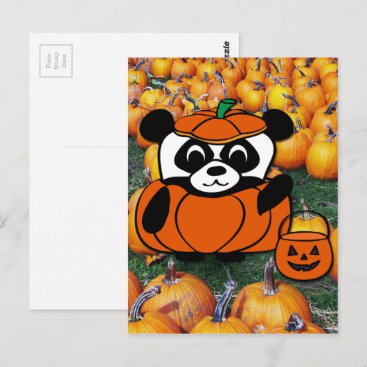 Panda in Devil Costume in Haunted Corn Maze Briefkaart (Voorkant / Achterkant)