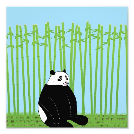 Panda in een Bamboo Forest print Foto Afdruk (Voorkant)
