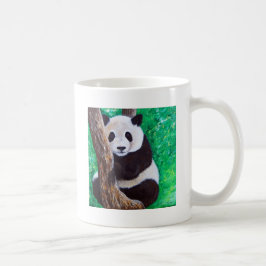 Panda in een boom Schilderij Koffiemok