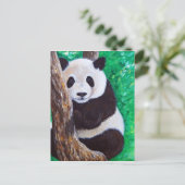 Panda in een boomschilderij briefkaart (Staand voorkant)