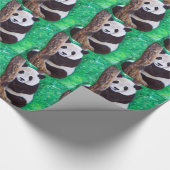 Panda in een boomschilderij cadeaupapier (Hoek)