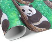 Panda in een boomschilderij cadeaupapier (Rol Hoek)