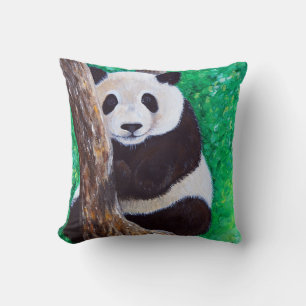 Panda in een boomschilderij kussen