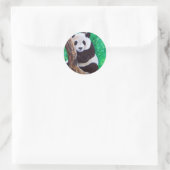 Panda in een boomschilderij ronde sticker (Tas)