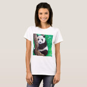 Panda in een boomschilderij t-shirt (Voorkant volledig)
