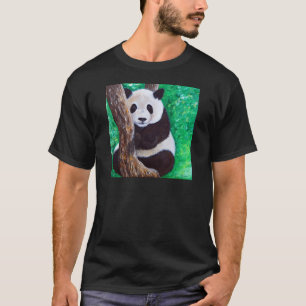 Panda in een boomschilderij t-shirt