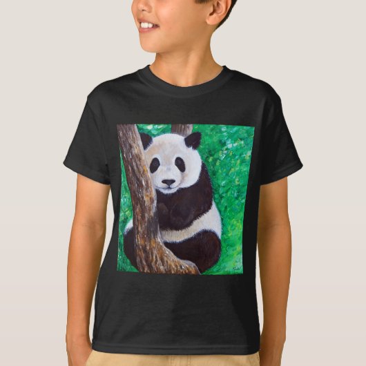 Panda in een boomschilderij t-shirt (Voorkant)