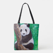 Panda in een boomschilderij tote bag (Achterkant)