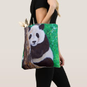 Panda in een boomschilderij tote bag (Dichtbij)