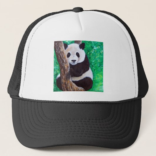 Panda in een boomschilderij trucker pet (Voorkant)