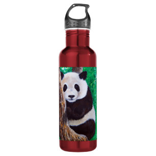 Panda in een boomschilderij waterfles