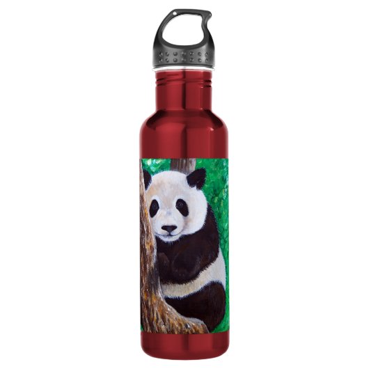 Panda in een boomschilderij waterfles  (Voorkant)