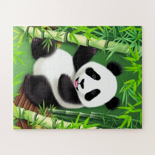 Panda in een bos in Bamboe , puzzle Legpuzzel (Horizontaal)