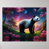 Panda in een Fantasy Garden Poster (Voorkant)