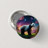 Panda in een Fantasy Garden Ronde Button 3,2 Cm (Voorkant /achterkant)