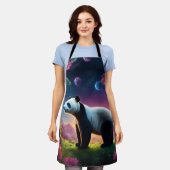 Panda in een Fantasy Garden Schort (Gedragen)