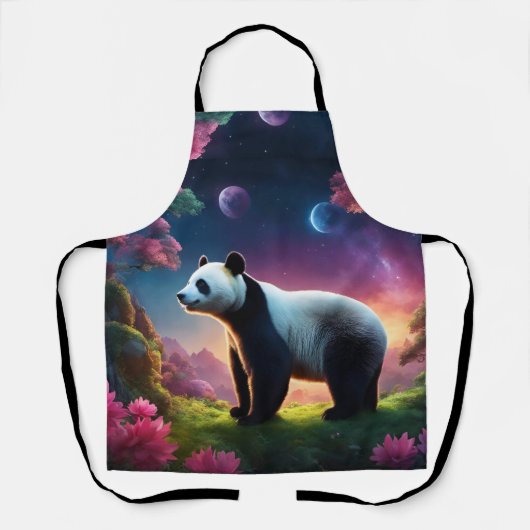 Panda in een Fantasy Garden Schort (Voorkant)