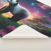 Panda in een Fantasy Garden Sherpa Deken (3/4)