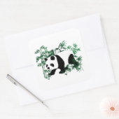 Panda in het Bamboebos Vierkante Sticker (Envelop)