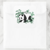 Panda in het Bamboebos Vierkante Sticker (Tas)