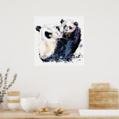 Panda in het bos | Panda Familie Poster (Keuken)