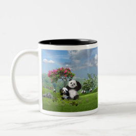 Panda in het Paradijs Tweekleurige Koffiemok