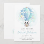 Panda in hete luchtballon baby shower kaart (Voorkant / Achterkant)