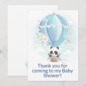 Panda in hete luchtballon bedankkaart (Voorkant / Achterkant)