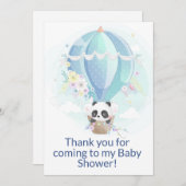 Panda in heteluchtballon bedankkaart (Voorkant / Achterkant)