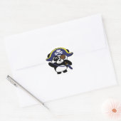 Panda in marineblauw piratenkostuum ronde sticker (Envelop)