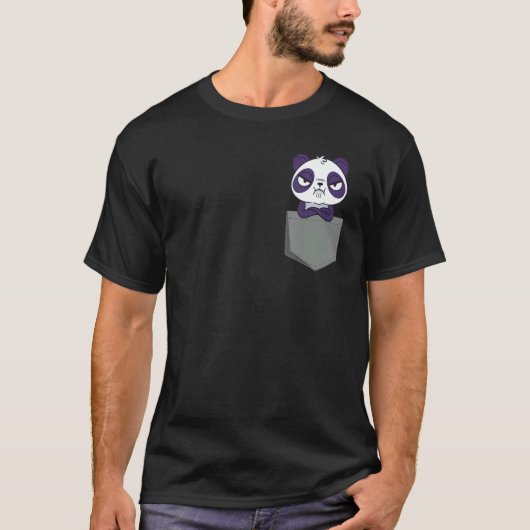 Panda in pocket t-shirt (Voorkant)
