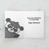 Panda in pompoen kostuum Trick or treat Kaart (Binnen)