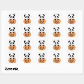 Panda In Pompoen Zoete Panda's Gelukkig Halloween  Vierkante Sticker (Vel)