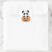 Panda In Pompoen Zoete Panda's Gelukkig Halloween  Vierkante Sticker (Tas)