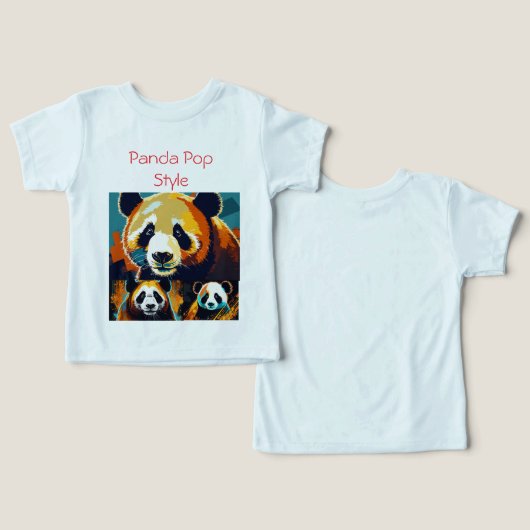 Panda in Pop stijl shirt ontwerp (Ontwerp Voorkant & Achterkant)