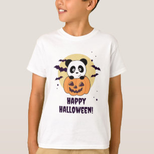 Panda in Pumpkin Sweet Pandas Happy Halloween T-shirt