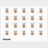 Panda in Pumpkin Sweet Pandas Happy Halloween Vierkante Sticker (Vel)